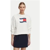 Tommy Jeans Džemperis Wavy Flag DW0DW22742 Balta Boxy Fit
