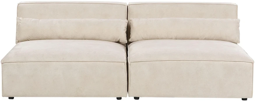 Beliani HELLNAR dvivietė modulinė sofa, veliūras, šviesiai smėlio spalvos