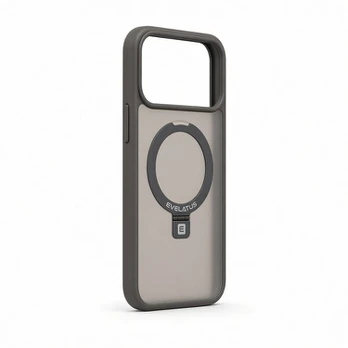 Nugarėlės dėklai Evelatus Apple iPhone 18 Pro Max Shield Case With MagSafe & Stand Matte Ring Smoke Grey
