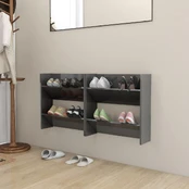 Sieninės spintelės batams, 2vnt., pilkos, 60x18x60cm, MDP kaina