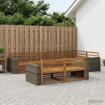Lauko sofos komplektas 7 pcs Natūrali