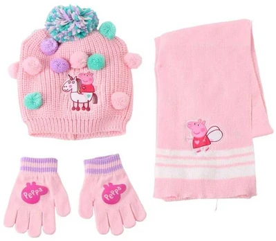 Kelioninis CERDÁ Peppa Pig winter set snood hat gloves