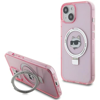 Karl Lagerfeld Ring Stand Choupette Head MagSafe Back Case for Apple iPhone 15