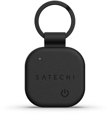 Satechi FindAll Vegan Leather Keychain with Built-in Apple Find My Function and Wireless Charging - Juodas