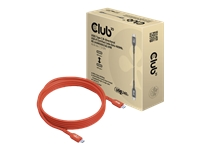 Kabelis USB Club 3D USB-C - USB-C 4 m Raudona (CAC-1515)