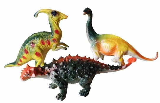 Žaislinės dinozaurų figūrėlės 3 vnt (1970)