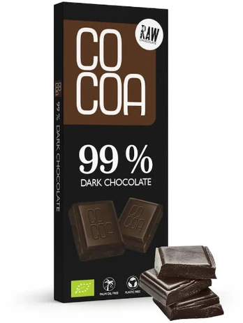 Ekologiškas juodasis šokoladas 99 % RAW, 40 g
