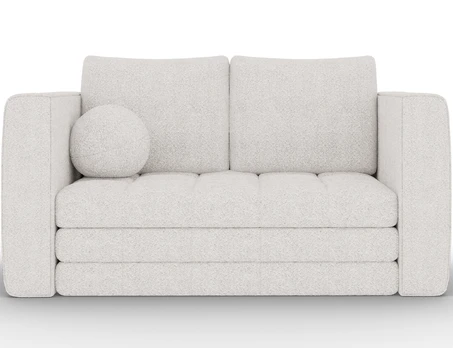 Kastol sofa bed, white bouclé, Modern, White