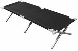 Sulankstomas gultas BasicNature Alu-Campbed, 210x66cm, Juodas