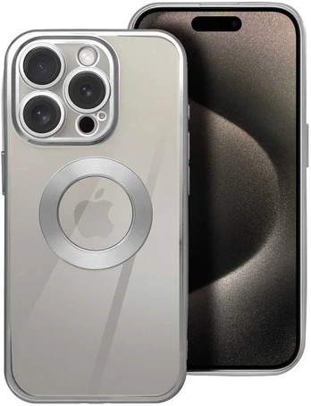 Dėklas Forcell Oem Case GLAM for IPHONE 16 Pro sidabrinis