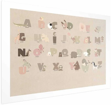 Artgeist Plakatas - rusvai gelsvas Alphabet