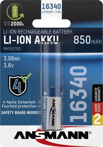 Ansmann Akumuliatorius 16340 850mAh 1 vnt.