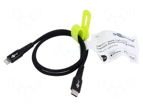 Cable | USB 2.0 | Apple Lightning plug,USB C plug | 0.5m | black
