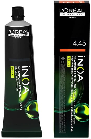 L'Oreal INOA be amoniako permanentinis dažiklis #4.45 60 gr