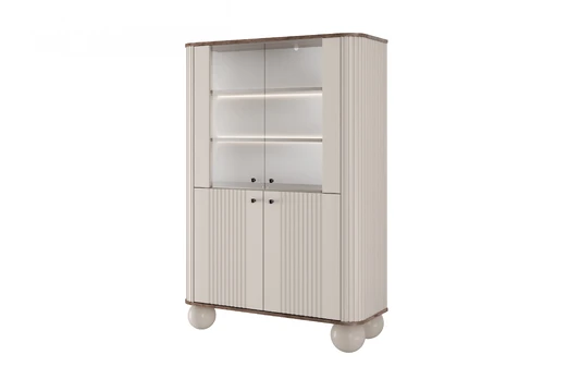 Vitrine Vesper - Cashmere / Nut / Black Handles