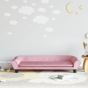 Vaikiška sofa, rožinės spalvos, 100x50x26cm, aksomas kaina