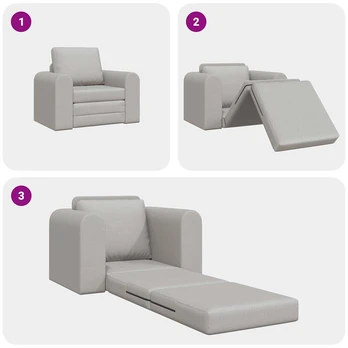 Sofa lova Debesų pilka 98 x 71 x 83 cm audinys