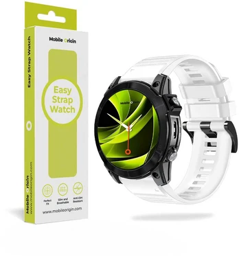Mobile Origin Easy Strap silikoninis dirželis, skirtas Garmin ES2, 20 mm, baltas