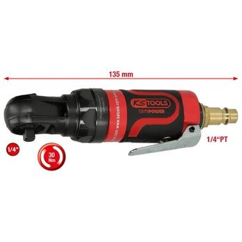 1/4" SlimPOWER mini-pneumatic-reversing ratchet 30Nm, KS Tools