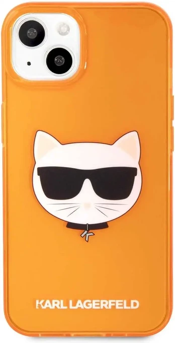 "KLHCP13SCHTRO TPU Choupette Head Case iPhone 13 mini" Fluo Orange