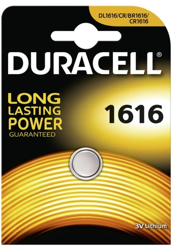 Duracell CR1616 Long Lasting Power 3V Lithium (DL2016 / BR2016)