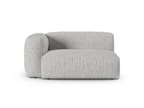 Boucle Modul Left, "Martina", 1 Seat, 160x120x75, Silver
