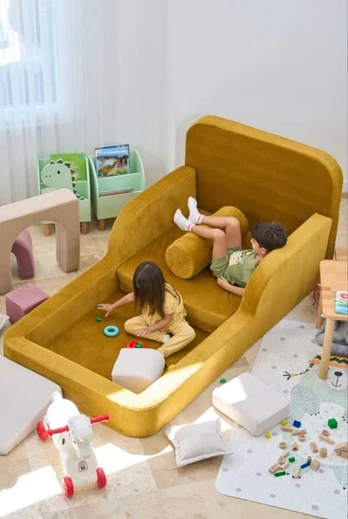 Vaikiška sofa Funbed Single, geltona