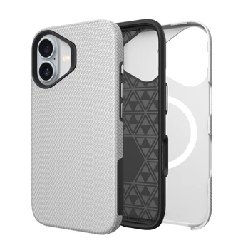Dėklas Perfectionists Triangle Mag Case Apple iPhone 13 / 14 sidabrinis