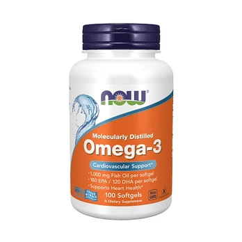 NOW Omega 3 1000mg 100 Kapsulių