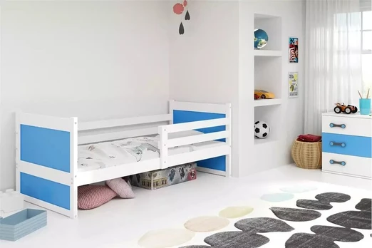 Vaikiška lova RICO 90x190, balta/mėlyna
