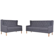 Sofa Sofos komplektas, 2vnt., audinys, pilkas (245453+245454) kaina