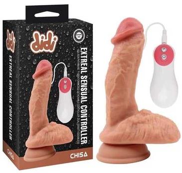 CHISA Extreal Sensual Controller Vibrating Dildo Flesh