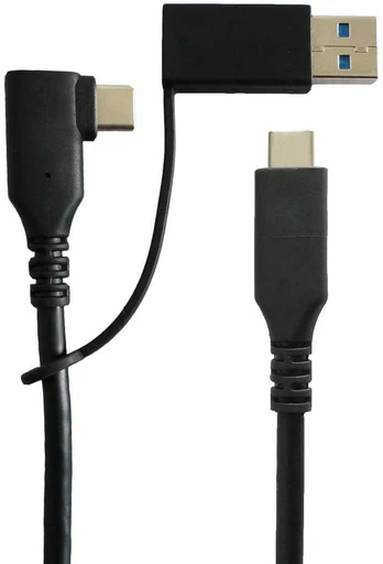 Kabelis USB MicroConnect USB-A + USB-C - USB-C 1 m Juodas (USB3.0, C Male angled And A)