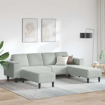 Svetainės sofa 3 pcs Šviesiai pilka