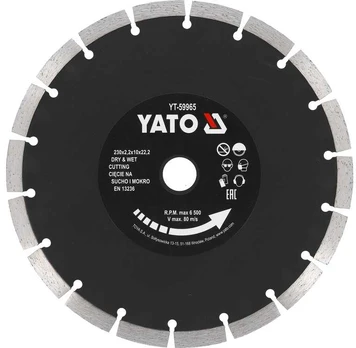 Yato Deimantinis diskas 230 mm, segmentuotas, betonui pjauti, mūro diskas