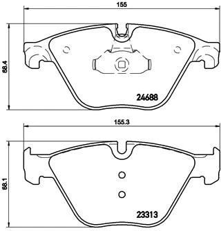 Stabdžių trinkelių rinkinys, diskinis stabdys BREMBO P06074