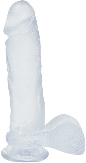 Doc Johnson Crystal Jellies 8" Intimate Model with Suction Base, Clear