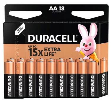 Baterijos DURACELL Basic, AA (LR6), 18 vnt.