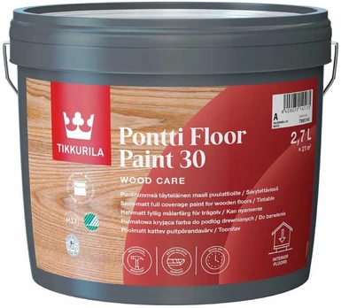 Grindų dažai Tikkurila, balti, 2.7 l