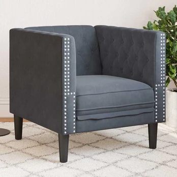 Sofa Tamsiai pilka 74,5 x 71 x 70,5 cm Aksomas