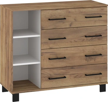 Komoda Meblocross 4SP, ruda/balta