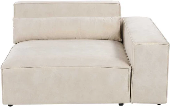 Sofa Beliani HELLNAR kampinis modulis, veliūras, šviesiai smėlinis, kairinis