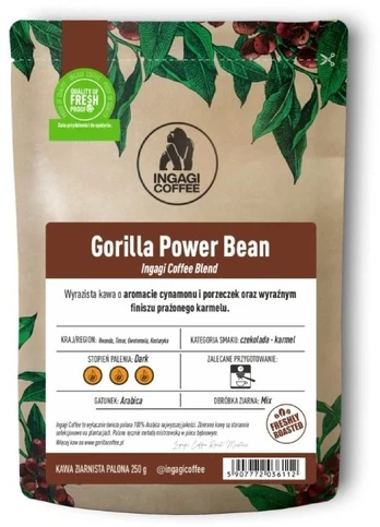 Kavos pupelės Ingagi Gorilla Power Bean 1kg