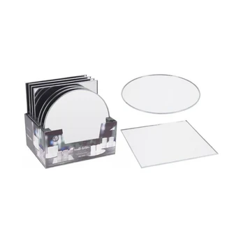 Žvakidė MIRROR PLATE, įvairių formų, sidabro sp., 25 cm