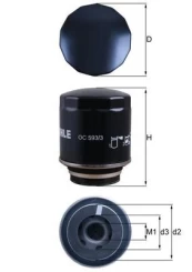 Alyvos filtras KNECHT OC 593/3 kaina