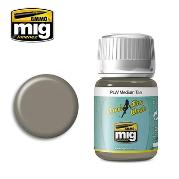 AMMO by MIG Jimenez AMMO MIG - Sendinimo priemonė PANEL LINE WASH MEDIUM TAN, 35ml, 1606