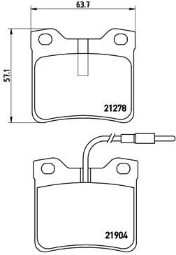 Stabdžių trinkelių rinkinys, diskinis stabdys BREMBO P 50 030