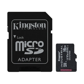 Kingston Industrial 16GB UHS-I microSDHC Memory Card with SD Adapter