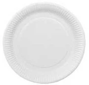 Multi Popierinės lėkštės Ø23xH1cm Baltos, 100 vnt./pak.