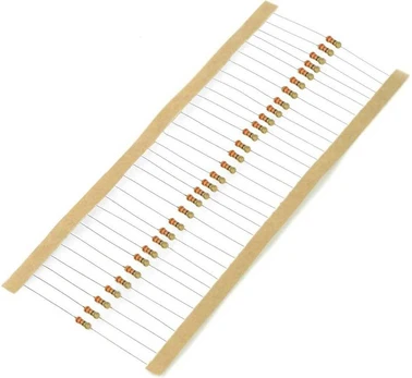 JustPi THT CF anglies rezistorius 1/4W 330kΩ - 30 vnt